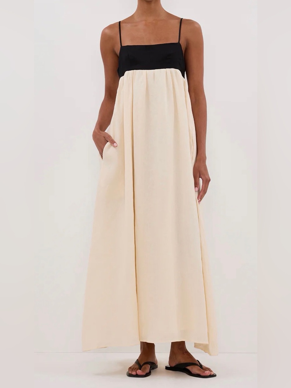 DISSH Elena Buttermilk Linen Maxi Dress
